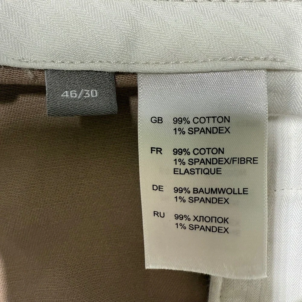Oak Hall Men's Dress Pants 46x30 Pleated Front Classic Fit Khaki Cotton Stretch